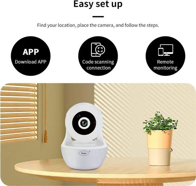 Alt view image 6 of 7 - 2MP WiFi Security Home Camera,Baby Monitor IP Camera with Night Vision Two Way Audio Cloud Storage Supports 2.4G /5G WiFi,up to 128GB(White)