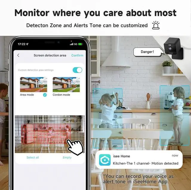 Alt view image 6 of 7 - JAIOT Indoor Plug-in Security Camera, 2.4G Wi-Fi Pet Camera with Phone APP, Camera for Home Security, Color Night Vision, Wired, Motion Detection, Easy Set Up, 2-Way Audio, Work with Alexa
