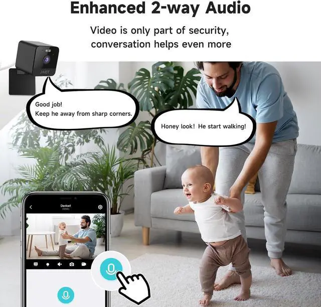 Alt view image 7 of 7 - JAIOT Indoor Plug-in Security Camera, 2.4G Wi-Fi Pet Camera with Phone APP, Camera for Home Security, Color Night Vision, Wired, Motion Detection, Easy Set Up, 2-Way Audio, Work with Alexa