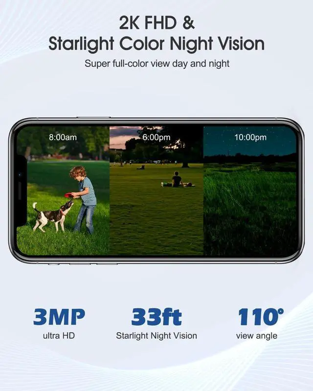 Alt view image 7 of 7 - 24/7 Live Stream & Color Night VisionCheck in anytime and stay connected with your loved ones from anywhere. This baby/pet indoor camera is equipped with 2*850nm infrared LEDs and 2* Spotlight LEDs