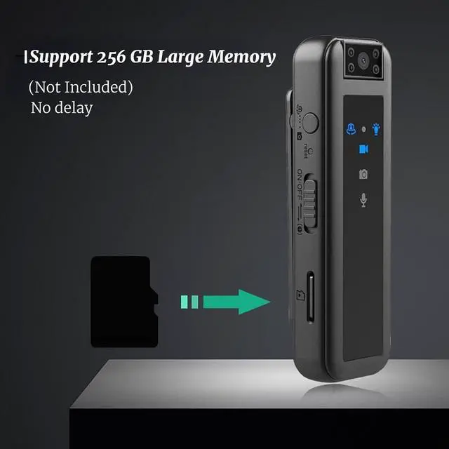 Alt view image 3 of 7 - Mini Body Camera, Mini Spy Camera, Wearable Body Camera with Night Vision, 1080P HD Recording, 180° Rotatable Lens, Portable Video Camera with LED Indicator Light Clip