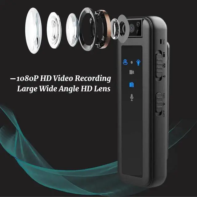 Alt view image 6 of 7 - Mini Body Camera, Mini Spy Camera, Wearable Body Camera with Night Vision, 1080P HD Recording, 180° Rotatable Lens, Portable Video Camera with LED Indicator Light Clip