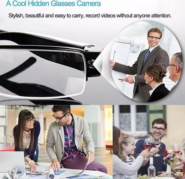 Alt view image 3 of 6 - Sports HD Camera Glasses 1080P - Mini DV Cam Spy Videos Audio Recorder DVR Outdoor Fashion Portable Sunglasses