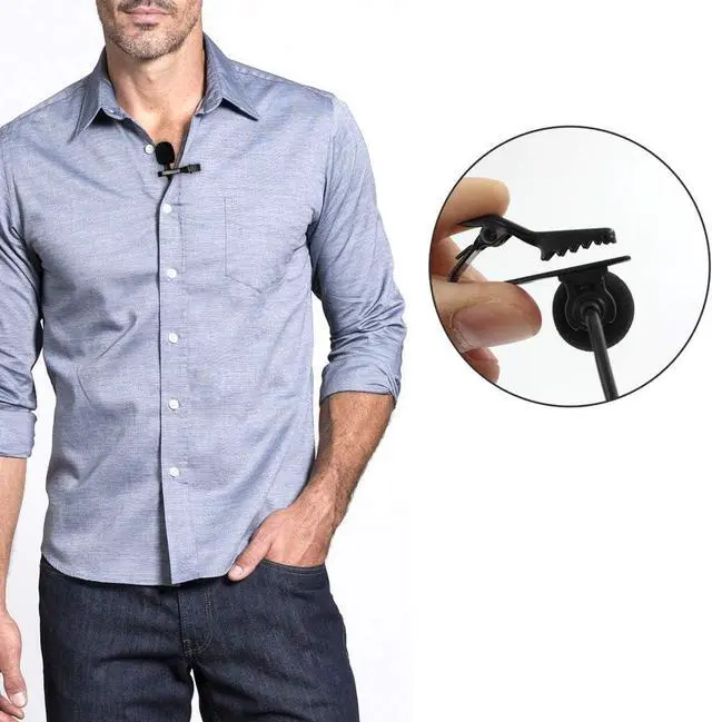 Alt view image 3 of 7 - Professional Lavalier Lapel Microphone Omnidirectional Condenser Microphone Compatible with iPhone Android Windows Smartphones Clip On Interview Video Voice Podcast Noise Cancelling Mic Vlogger