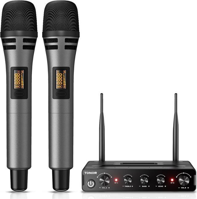 Wireless Handheld Microphone,Metal Dual UHF Cordless Dynamic Mic popular System