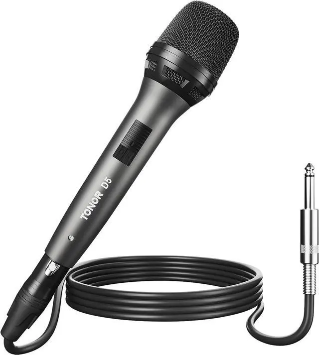 Main image of TONOR Dynamic Vocal Microphone for Singing, Handheld Wired Karaoke Mic, Cardioid Studio Microfono with 5M XLR to 1/4" Cable, Compatible with Speakers/Mixer Machine/Amp/Speech and Outdoor Activity