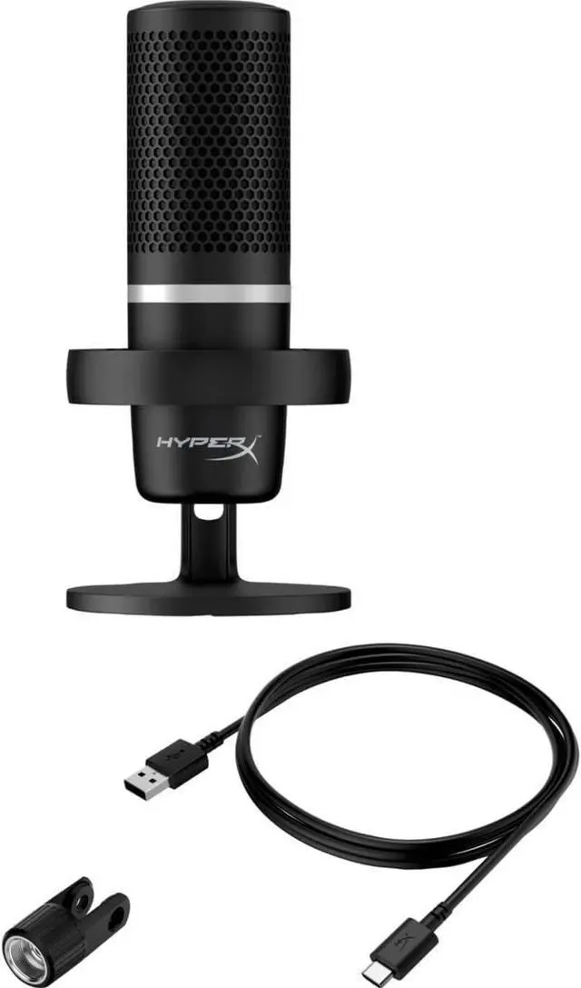 Alt view image 4 of 7 - HyperX DuoCast  RGB USB Condenser Microphone for PC, PS5, PS4, Mac, Low-profile Shock Mount, Cardioid, Omnidirectional, Pop Filter, Gain Control, Gaming, Streaming, Podcasts, Twitch, YouTube, Discord