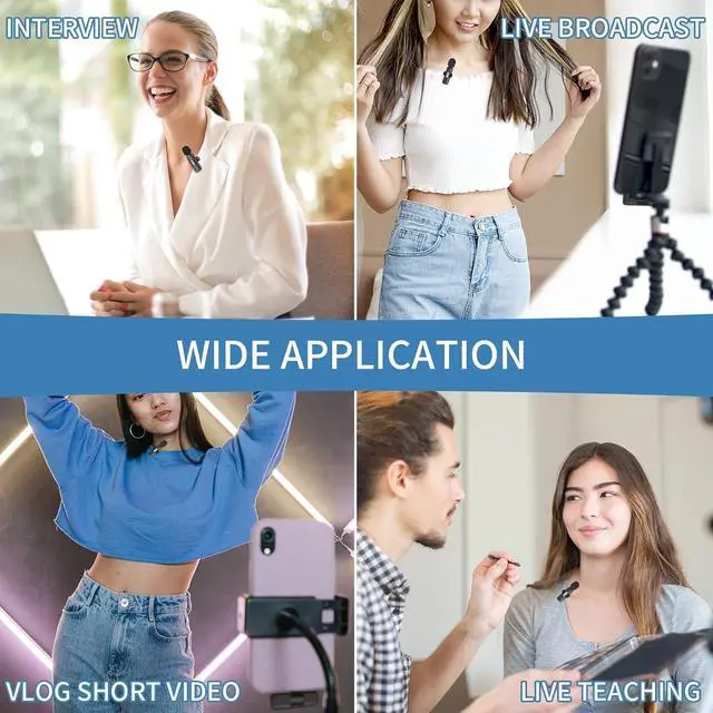 Alt view image 4 of 7 - Wireless Microphone for iPhone, IIQ Professional Wireless Lavalier Lapel Microphone,Clip On Wireless Mic for iPad - Omnidirectional Condenser Recording Mic for Interview Video Podcast Vlog