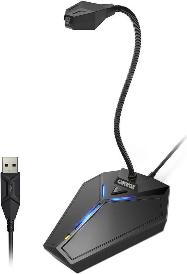 Main image of CMTECK USB Computer Microphone, Plug &Play Desktop Omnidirectional Condenser PC Laptop Mic, Mute Button with LED Indicator, Compatible with Windows/Mac, Ideal for YouTube, Skype, Recording, Games