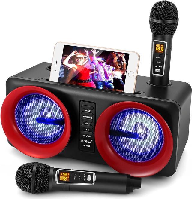 Karaoke Machine, ALPOWL Portable PA Speaker System With 2 Wireless Microphone fo cheapest