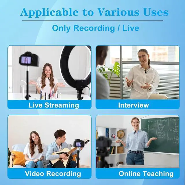 Alt view image 4 of 6 - Dual Wireless Microphone for iPhone iPad, Wireless Lavalier Microphone for Video Recording YouTube TikTok Facebook Live Vlog Interview, Plug-Play Lapel Mic (Black - 2 transmitters)