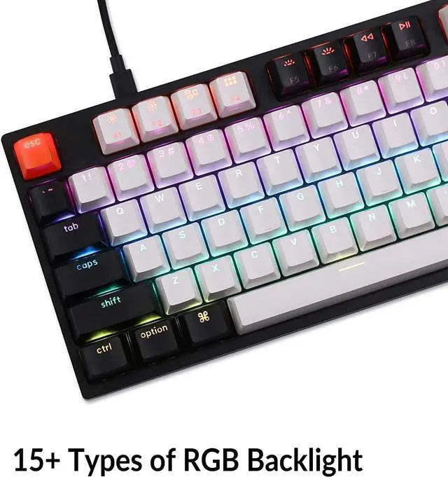 Alt view image 3 of 4 - Keychron K2 75% Layout 84 Keys Hot-swappable Bluetooth Wireless/USB Wired Mechanical Keyboard with Gateron G Pro Red Switch/Double-Shot Keycaps/RGB Backlight for Mac Windows Version 2, Aluminum Frame
