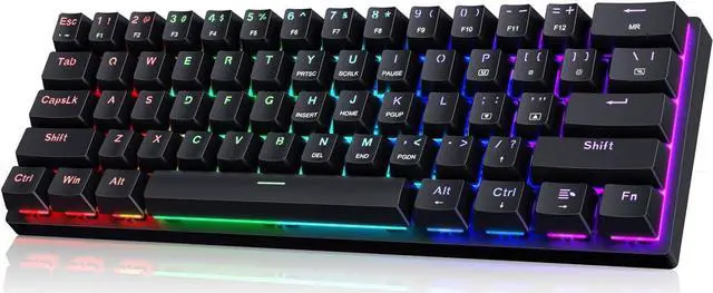 Main image of Portable 60% Mechanical Gaming Keyboard,60 Percent Wired Gamer Keyboard with Blue Switches,LED Customization Backlit,61 Keys Ultra-Compact Mini Office Keyboard for PC/Mac/Xbox,Easy to Carry On Trip