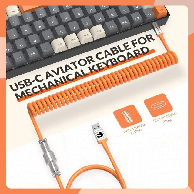 Alt view image 3 of 6 - ZIYOU LANG RK-T8 Wired 65% Mechanical Gaming Keyboard with RGB LED Backlit Anti-ghosting TKL Mini 68 Key Custom Coiled C to A Cable Tactile Brown Switch for PS4 PS5 Xbox PC Mac Gamer(White/Dark Gray)