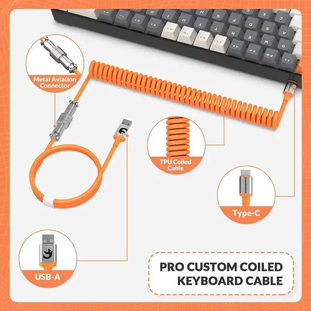 Alt view image 2 of 6 - ZIYOU LANG RK-T8 Wired 65% Mechanical Gaming Keyboard with RGB LED Backlit Anti-ghosting TKL Mini 68 Key Custom Coiled C to A Cable Tactile Brown Switch for PS4 PS5 Xbox PC Mac Gamer(White/Dark Gray)