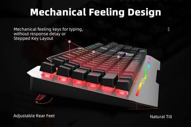 Alt view image 6 of 7 - AULA Gaming Keyboard, 104 Keys Gaming Keyboard and Mouse Combo with RGB Backlit, All-Metal Panel, Anti-Ghosting, PC Gaming Keyboard and Mouse, Wired Gaming Keyboard Mouse Combo for MAC Xbox PC Gamers