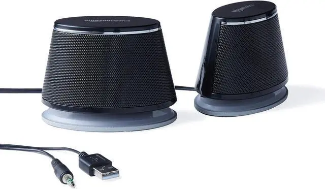 Alt view image 3 of 5 - Basics USB-Powered PC Computer Speakers with Dynamic Sound | Black