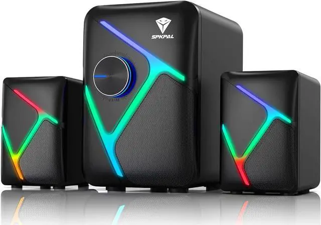 Main image of SPKPAL 2.1 Computer Speakers for Desktop with Subwoofer, Dynamic RGB PC Speakers with 11W Stereo Sound, USB Powered Multimedia Speaker System with 3.5mm AUX-in for Laptop, Tablet, Monitor, Phone