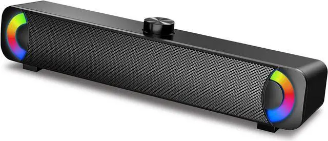Main image of HPYLIF·H USB Computer Speakers, Wired PC Gaming Sound Bars with RGB Light, 3.5 mm Jack AUX Plug in External Monitor Speaker for Desktop, Laptop, Plug and Play