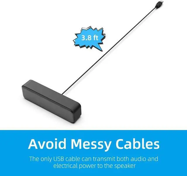 Alt view image 5 of 5 - [Upgraded] USB Computer Speakers for PC, Laptop, Desktop, Small External Speakers with Stereo Loud Sound & Enhanced Bass, Mini Sound Bar for Windows/macOS/Chrome OS/Linux