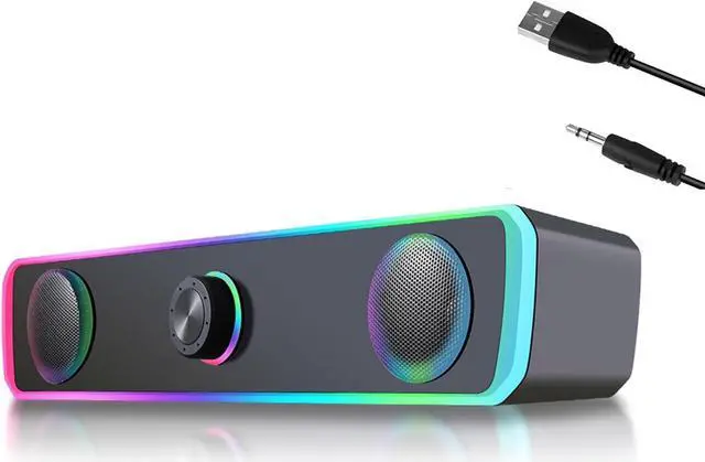 Main image of Computer Speakers for Desktop, RGB Lights PC Speakers with Bass Sound, USB Powered for Computer Desktop PC Laptop Monitor Plug and Play (Black)