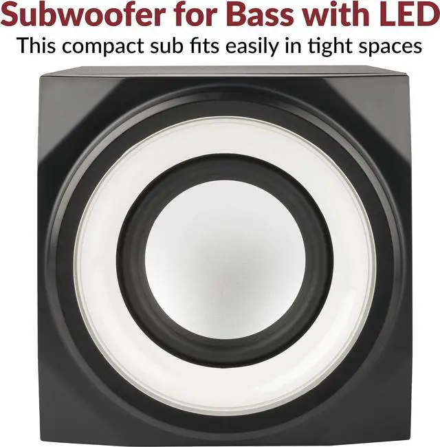 Alt view image 3 of 7 - Cyber Acoustics Bluetooth Speakers with LED Lights  The Perfect Gaming, Movie, Party, Multimedia 2.1 Subwoofer Speaker System (CA-SP34BT)