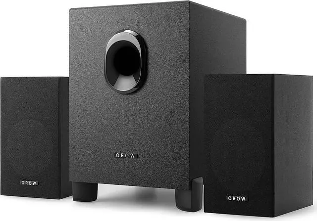 Main image of OROW New USB-Powered 2.1 Multimedia Speakers System with Subwoofer,16W Computer Speakers,Strong Bass,3.5mm Audio Inputs,Great for PC/PS4/TV (Wooden)
