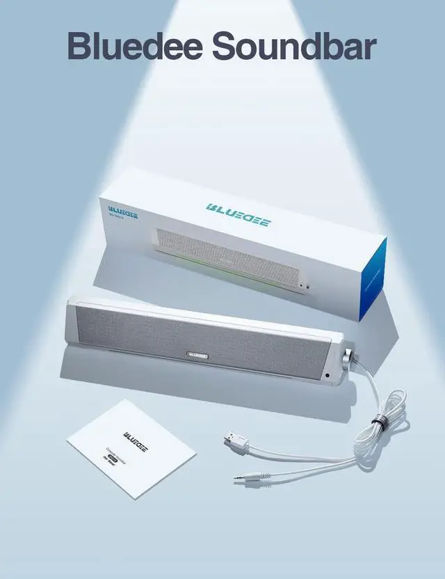 Alt view image 3 of 6 - Computer Speakers, Bluetooth Computer Soundbar, HiFi Stereo, 3.5mm Aux-in Connection, USB Powered Computer Speakers for Desktop Monitors, PC, Laptop, Tablets