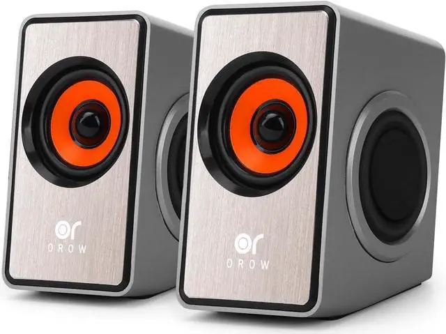 Main image of OROW Small Computer Speakers for Desktop Monitor,Laptop Speakers USB Powered,Desktop Speakers for PC with Volume Control (Silver)