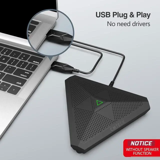 Alt view image 7 of 7 - CMTECK USB Desktop Computer CM001 Microphone, Mute Button with LED Indicator, Omnidirectional Condenser Boundary Conference Mic for Recording, Streaming, Gaming, Skype (Windows/Mac), No Speaker
