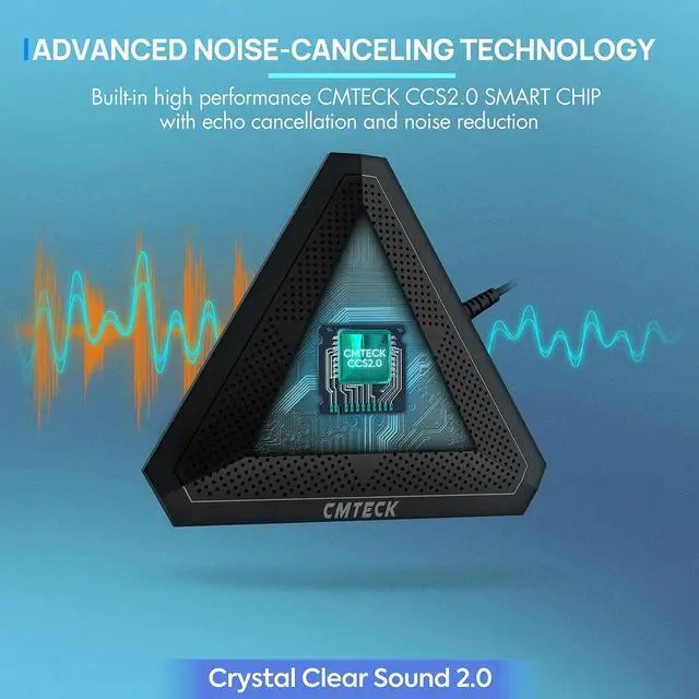 Alt view image 3 of 7 - CMTECK USB Desktop Computer CM001 Microphone, Mute Button with LED Indicator, Omnidirectional Condenser Boundary Conference Mic for Recording, Streaming, Gaming, Skype (Windows/Mac), No Speaker