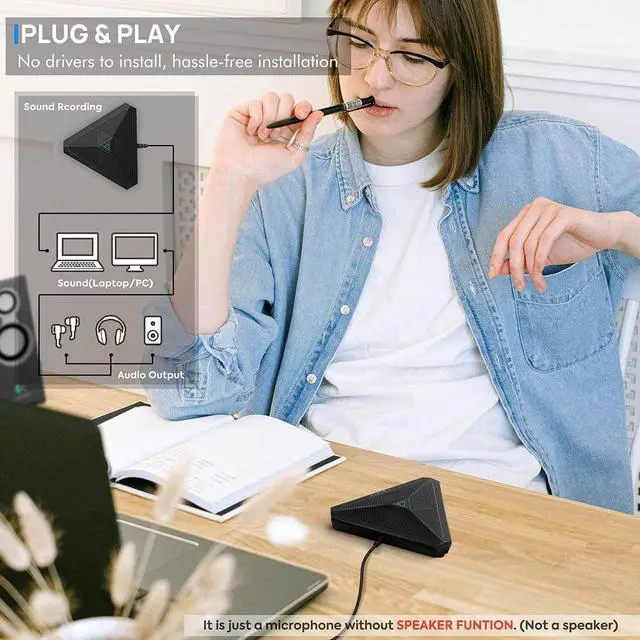 Alt view image 6 of 7 - CMTECK USB Desktop Computer CM001 Microphone, Mute Button with LED Indicator, Omnidirectional Condenser Boundary Conference Mic for Recording, Streaming, Gaming, Skype (Windows/Mac), No Speaker