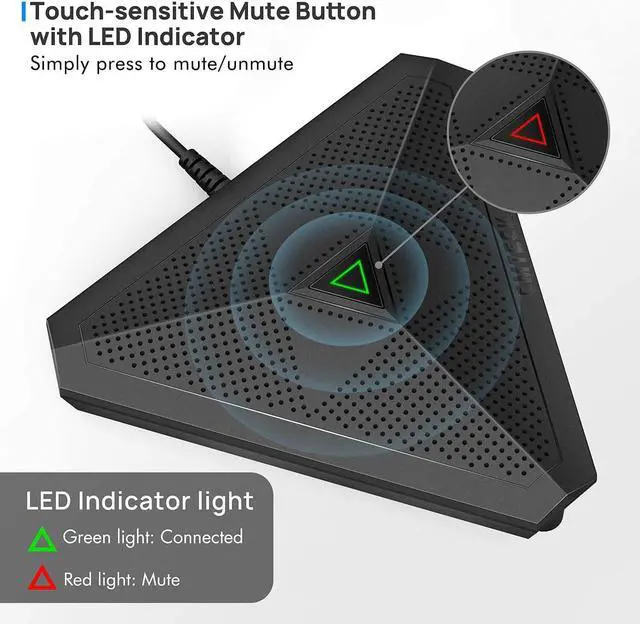 Alt view image 5 of 7 - CMTECK USB Desktop Computer CM001 Microphone, Mute Button with LED Indicator, Omnidirectional Condenser Boundary Conference Mic for Recording, Streaming, Gaming, Skype (Windows/Mac), No Speaker