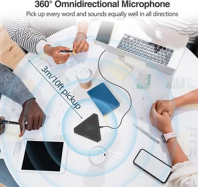 Alt view image 4 of 7 - CMTECK USB Desktop Computer CM001 Microphone, Mute Button with LED Indicator, Omnidirectional Condenser Boundary Conference Mic for Recording, Streaming, Gaming, Skype (Windows/Mac), No Speaker