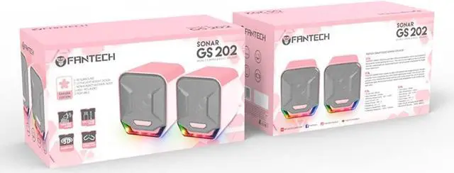 Alt view image 6 of 6 - Desktop Speakers for PC RGB Game Speakers Cable Speakers 2.0 Channel Computer Stereo Speaker USB Plug Little Speakers for Laptops Desk (Color : Pink)