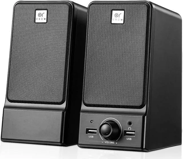 Main image of OROW USB Computer Speakers,Hi-Fi Stereo Laptop Speakers for PC,16W USB Speaker,Built-in DSP Sound Chip, Deep Bass&Nice Vocals,Desktop Speaker with Headphone Jack(S203)