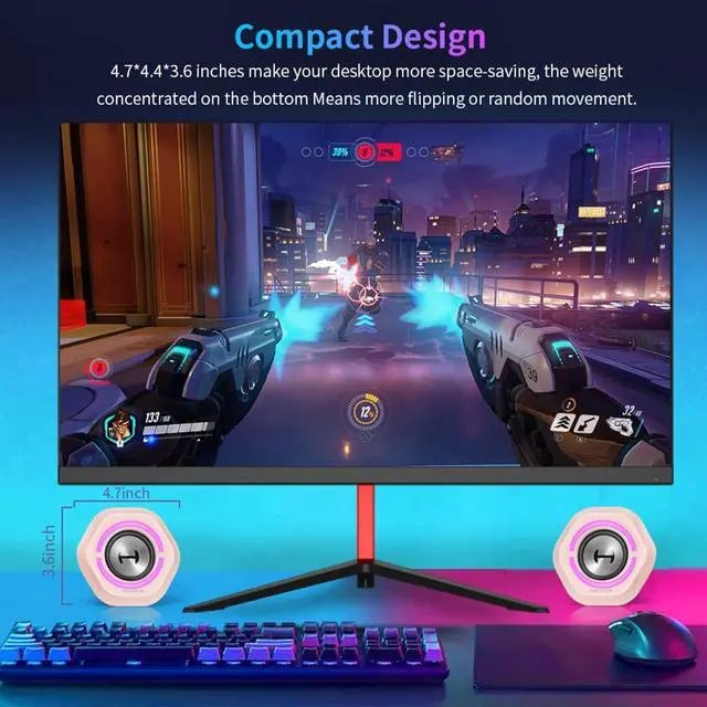 Alt view image 2 of 5 - Edifier G1000 Computer Speakers: Real 10w Computer Speakers for Desktop - Loud Gaming Speakers for PC with Controllable RGB - Bluetooth 5.3 PC Speakers USB/3.5mm AUX Inputs for Room and Garage (Pink)