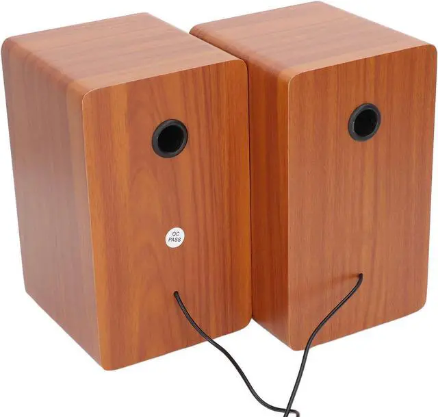 Alt view image 3 of 6 - 5V 3W USB Wired Wood Computer Speakers, 5.0 Sound Channel 2.0 Stereo Sound Speaker for Music, Movies, Gaming, for Laptop, Notebook, Desktop, Computer (Walnut Wood)