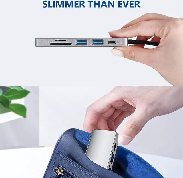 Alt view image 3 of 6 - Fotgear USB C Hub, 6 in 1 Multiport USB-C Adapter with 4K HDMI/USB 3.0/USB 2.0/SD/TF Card Reader/USB-C PD Charging Port Compatible with MacBook,Laptop,Computer,iMac,iPad