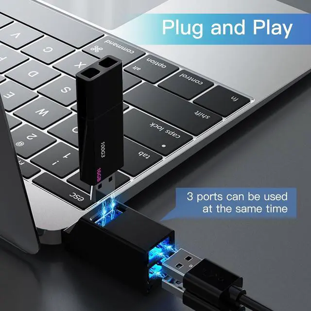 Alt view image 5 of 7 - USB Hub,3 Port High USB 3.0 Speed Splitter Plug and Play Bus Powered for MacBook, Mac Pro/Mini,iMac, Surface Pro,XPS,Notebook PC,USB Flash Drives,Mobile HDD (Type-C)