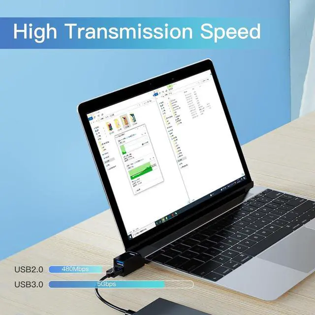 Alt view image 6 of 7 - USB Hub,3 Port High USB 3.0 Speed Splitter Plug and Play Bus Powered for MacBook, Mac Pro/Mini,iMac, Surface Pro,XPS,Notebook PC,USB Flash Drives,Mobile HDD (Type-C)