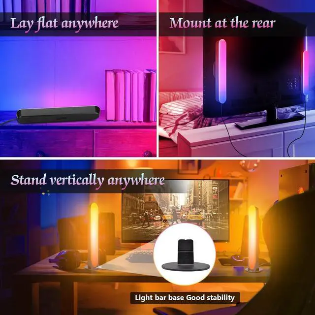 Alt view image 4 of 4 - LED Light Bar, 2 Pack Smart Led Light Strips, TV LED Backlight Strip, RGB Light Bars Ambiance with Scene Modes,Music Modes,Gaming Lights for Room, Led Light Bar Indoor fo Decorations