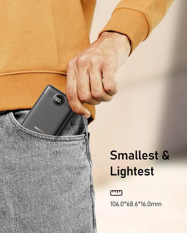 Alt view image 4 of 7 - VEEKTOMX Mini Power Bank 10000mAh, 22.5W Fast Charging Small Portable Charger with PD 3.0 & QC 3.0,USB C Slim Compact Battery Bank, Dual Output Competible with iPhone, Samsung,Travel Must Haves