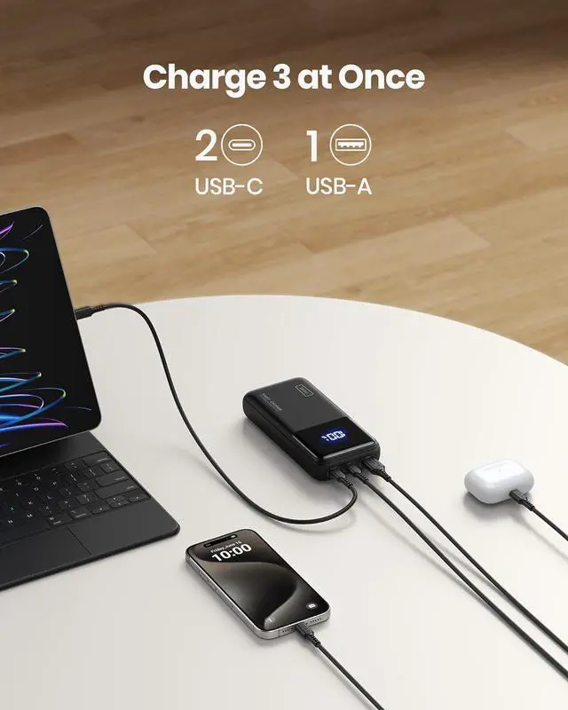 Alt view image 4 of 7 - INIU Power Bank, 65W 20000mAh Fast Charging Laptop Portable Charger, USB C in&Out Tablet Powerbank, Battery Phone Charge for iPhone 15 iPad MacBook Airpods Samsung Steam Deck etc.