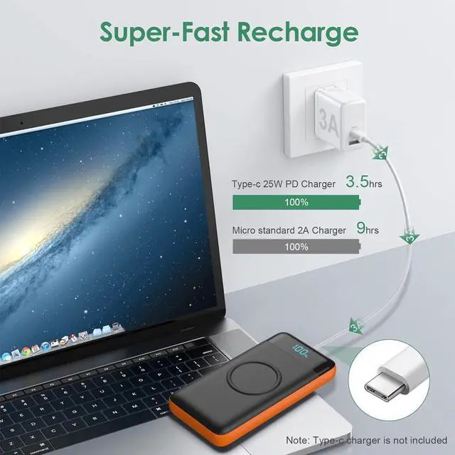 Alt view image 6 of 7 - Wireless Power Bank Portable Charger 30,800mAh,Power Bank 25W PD QC4.0 Fast Charging LCD Display, 4 Output & 2 Input External Battery Pack Compatible with iPhone 15/15Pro/14/13/12/11/XR Samsung S23 LG