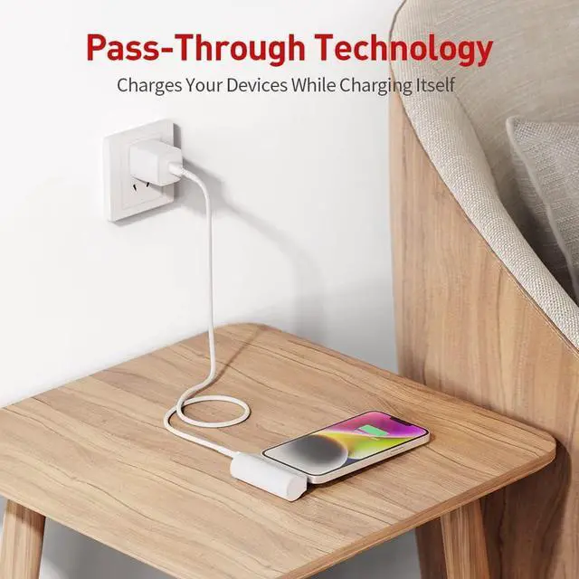 Alt view image 3 of 6 - iWALK Mini Power Bank 3350mAh, Portable Phone Charger Compact Powerbank with Built in Plug, External Battery Bank Compatible with iPhone 14/13/13Pro/12/12 Pro/SE/11/11 Pro/XS/XR/X/8/8 Plus/7/6/6S