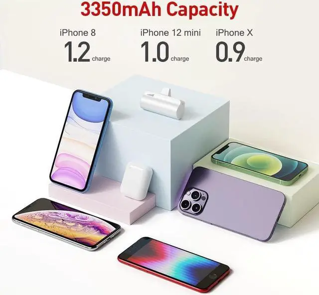 Alt view image 4 of 6 - iWALK Mini Power Bank 3350mAh, Portable Phone Charger Compact Powerbank with Built in Plug, External Battery Bank Compatible with iPhone 14/13/13Pro/12/12 Pro/SE/11/11 Pro/XS/XR/X/8/8 Plus/7/6/6S