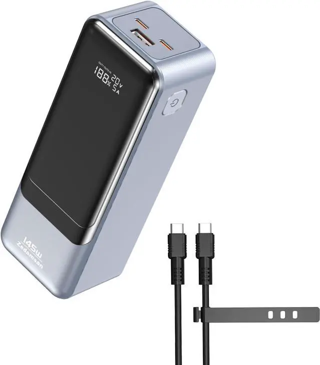 Main image of 145W Power Bank 27000 mAh Laptop Portable Charger USB C 3-Port PD3.0 Fast Charging External Battery Digital Display,100W Fast Recharge, Compatible with MacBook, iPhone, Samsung, Dell, AirPods and More