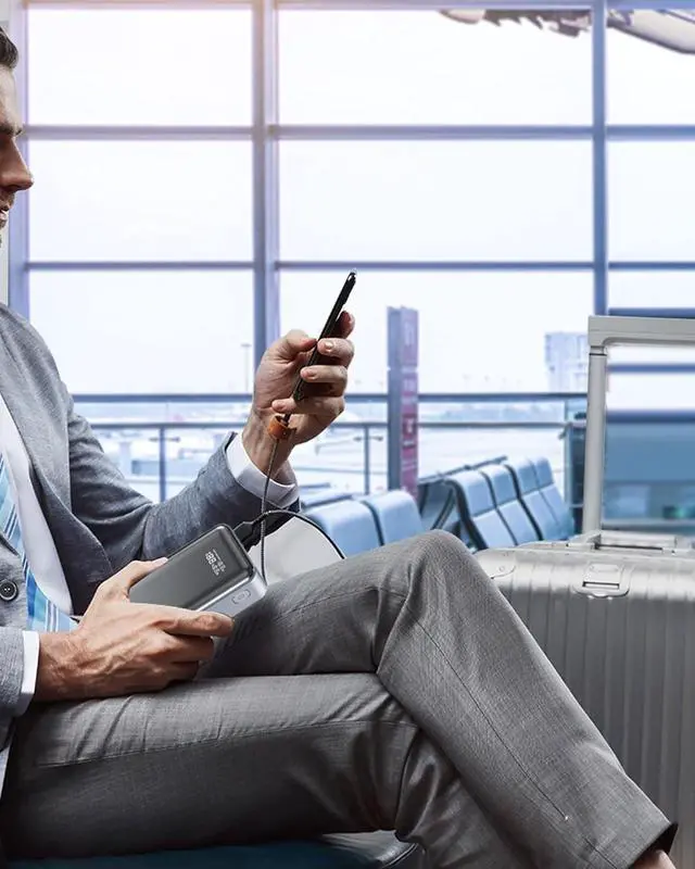 Alt view image 4 of 7 - 145W Power Bank 27000 mAh Laptop Portable Charger USB C 3-Port PD3.0 Fast Charging External Battery Digital Display,100W Fast Recharge, Compatible with MacBook, iPhone, Samsung, Dell, AirPods and More