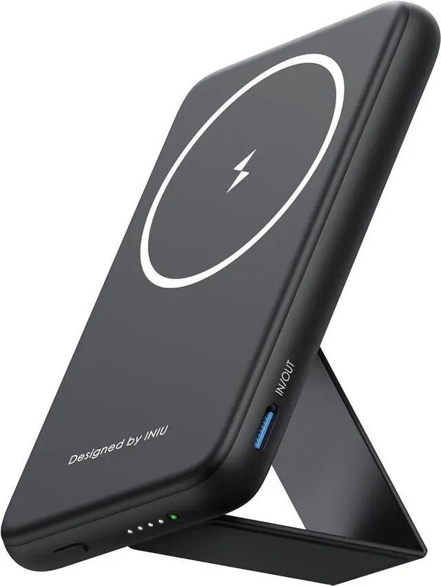 Main image of INIU Magnetic Power Bank, 20W Slim 6000mAh Wireless Portable Phone Charger with Stand, USB C in&Out Powerbank, Compatible with Magsafe, Mag Safe Battery Bank for iPhone 15 Pro Plus Max 14 13 12 etc.